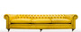 Casa Padrino Luxus Chesterfield 3er Sofa Gelb 320 x 110 x H. 71 cm - Luxus Leder M�bel