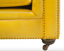 Casa Padrino Luxus Chesterfield 3er Sofa Gelb 320 x 110 x H. 71 cm - Luxus Leder M�bel