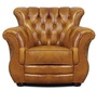 Casa Padrino Luxus Chesterfield Echtleder Sessel Braun 95 x 85 x H. 88 cm - Echtleder M�bel 
