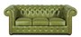 Casa Padrino Echtleder 3er Sofa Gr�n 200 x 90 x H. 78 cm - Luxus Chesterfield M�bel 