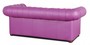 Casa Padrino Echtleder 3er Sofa Violett 200 x 90 x H. 78 cm - Luxus Chesterfield M�bel