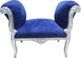 Casa Padrino Barock Schemel Hocker Royal Blau / Silber - Sitzbank - M�bel Antik Stil 