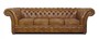 Casa Padrino Chesterfield Echtleder 4er Sofa braun 255 x 90 x H. 78 cm - Luxus Wohnzimmerm�bel 