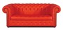 Casa Padrino Chesterfield Echtleder 3er Sofa Rot 200 x 90 x H. 78 cm - Luxus Wohnzimmerm�bel 