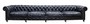 Casa Padrino Luxus 6er Sofa Schwarz 410 x 120 x H. 77 cm - Chesterfield M�bel