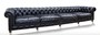 Casa Padrino Luxus 6er Sofa Schwarz 410 x 120 x H. 77 cm - Chesterfield M�bel