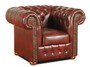 Casa Padrino Chesterfield Echtleder Sessel Weinrot 110 x 90 x H. 78 cm - Luxus Kollektion 