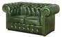 Casa Padrino Chesterfield Echtleder 2er Sofa Grn 160 x 90 x H. 78 cm - Luxus Kollektion