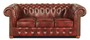 Casa Padrino Chesterfield Echtleder 3er Sofa Weinrot 200 x 90 x H. 78 cm - Luxus Kollektion 