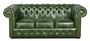 Casa Padrino Chesterfield Echtleder 3er Sofa Gr�n 200 x 90 x H. 78 cm - Luxus Kollektion 