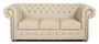 Casa Padrino Echtleder 3er Sofa Creme 200 x 90 x H. 78 cm - Luxus Chesterfield Sofa 