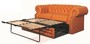 Casa Padrino Echtleder 2er Sofa Orange 180 x 100 x H. 78 cm - Luxus Chesterfield Schlafsofa