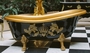 Pomps by Casa Padrino Luxus Badewanne Deluxe freistehend von Harald Glckler Schwarz / Gold / Gold 1695mm mit goldfarbenen Lwenfssen