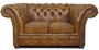 Casa Padrino Chesterfield Echtleder 2er Sofa Braun 170 x 90 x H. 80 cm - Luxus Wohnzimmerm�bel 