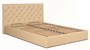 Casa Padrino Chesterfield Bett Beige - Echtleder M�bel