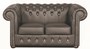 Casa Padrino Chesterfield Echtleder 2er Sofa in dunkelgrau mit Swarovski Kristallsteinen 160 x 90 x H. 78 cm - Luxus Kollektion 