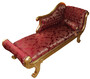 Casa Padrino Barock Chaiselongue Modell XXL Bordeaux Rot Muster / Gold- Antik Stil - Recamiere Wohnzimmer M�bel