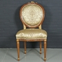 Casa Padrino Barock Esszimmerstuhl Ludwig XV Gold Muster / Hellbraun 55 x 50 x H. 100 cm - Antikstil M�bel