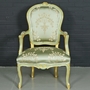 Casa Padrino Barock Salon Stuhl Medaillon Mod1 mit Armlehnen Hellgr�n / Gold - Antikstil Stuhl