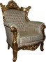 Casa Padrino Barock Sessel Al Capone Mod3 Creme / Gold M�bel - Antik Stil - Limited Edition