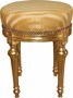 Casa Padrino Barock Sitzhocker - Rundhocker Gold Creme Streifen / Gold - Barock Hocker M�bel