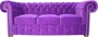 Casa Padrino Chesterfield 3er Sofa in Lila 200 x 90 x H. 78 cm - Luxus Qualit�t
