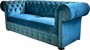 Casa Padrino Chesterfield 2er Sofa in Blau 160 x 90 x H. 78 cm - Luxus Chesterfield Sofa