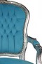 Casa Padrino Barock Salon Stuhl Hell Blau / Silber Mod1