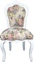 Casa Padrino Barock Esszimmer Stuhl Blumen Muster / Antik Weiss Mod 2 - Antik Stil M�bel