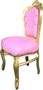 Casa Padrino Barock Esszimmer Stuhl Rosa / Gold Mod3 - Limited Edition