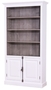 Casa Padrino Landhausstil B�cherschrank Wei� / Dunkelbraun 109 x 40 x H. 210 cm - Landhausstil Wohnzimmerschrank 