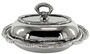 Casa Padrino Jugendstil Schale mit Deckel Silber 21 x 17 x H. 10 cm - Serviertablett mit Deckel - Restaurant Accessoires - Gastronomie Accessoires - Barock & Jugendstil Esszimmer Accessoires 