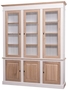 Casa Padrino Landhausstil Wohnzimmerschrank Wei� / Naturfarben 182 x 48 x H. 228 cm - Landhausstil Wohnzimmerm�bel  