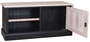 Casa Padrino Landhausstil TV Sideboard Schwarz / Naturfarben 120 x 40 x H. 50 cm - Fernsehschrank im Landhausstil 