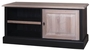 Casa Padrino Landhausstil TV Sideboard Schwarz / Naturfarben 120 x 40 x H. 50 cm - Fernsehschrank im Landhausstil 