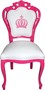 Pomp��s by Casa Padrino Luxus Barock Esszimmerstuhl Pink / Weiss - Pomp��ser Barock Stuhl designed by Harald Gl��ckler