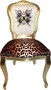 Pomp��s by Casa Padrino Luxus Barock Esszimmer Stuhl Leopard / Wei� / Gold Glitzerkrone & Engelsfl�gel - Pomp��ser Barock Stuhl designed by Harald Gl��ckler