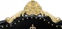Pomp��s by Casa Padrino Luxus Barock Sessel Bergere Schwarz / Gold mit Goldkrone - Pomp��ser Barock Sessel designed by Harald Gl��ckler