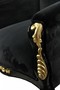 Pomp��s by Casa Padrino Luxus Barock Sessel Bergere Schwarz / Gold mit Goldkrone - Pomp��ser Barock Sessel designed by Harald Gl��ckler