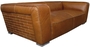 Casa Padrino Luxus Sofa Columbia Braun 228 x 112 x H. 67 cm - Echtleder M�bel 