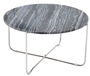 Casa Padrino Designer Beistelltisch mit Marmorplatte  60 cm  Grau / Silber H. 33 cm - Unikat