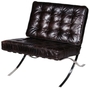 Casa Padrino Luxus Chesterfield Sessel Schwarz / Silber 78 x 83 x H. 82 cm - Echtleder Wohnzimmerm�bel 