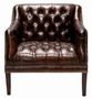 Casa Padrino Luxus Echtleder Wohnzimmer Sessel Dunkelbraun 80 x 84 x H. 79 cm - Chesterfield M�bel