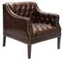 Casa Padrino Luxus Echtleder Wohnzimmer Sessel Dunkelbraun 80 x 84 x H. 79 cm - Chesterfield M�bel
