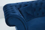 Casa Padrino Chesterfield Sofa in Blau 225 x 90 x H. 79 cm - Designer Chesterfield Sofa