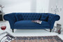 Casa Padrino Chesterfield Sofa in Blau 225 x 90 x H. 79 cm - Designer Chesterfield Sofa