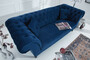 Casa Padrino Chesterfield Sofa in Blau 225 x 90 x H. 79 cm - Designer Chesterfield Sofa