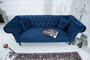 Casa Padrino Chesterfield Sofa in Blau 225 x 90 x H. 79 cm - Designer Chesterfield Sofa