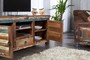 Casa Padrino Designer Sideboard Mehrfarbig  B.150 x H.60 x T.40 - Fernsehschrank - Kommode - Handgefertigt - Massivholz