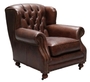 Casa Padrino Luxus Echtleder Sessel Dunkelbraun 92 x 97 x H. 89 cm - Chesterfield Wohnzimmerm�bel 